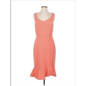 Betsey Johnson Dress Womens 10 Pink Sleeveless Fit Flare Asymmetric Hem Cocktail